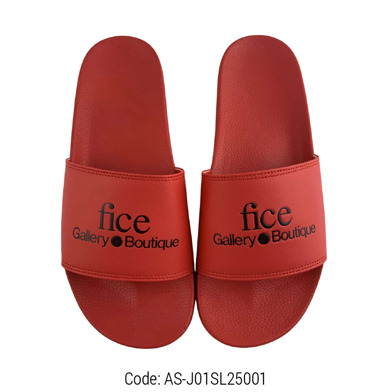 Custom Flat Printing Slides PVC Outsole PU Upper Unisex Slippers ...